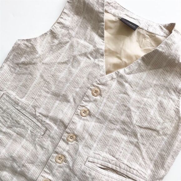 NEXT beige/white stripe vest VGUC 3-4T - Picture 2 of 2